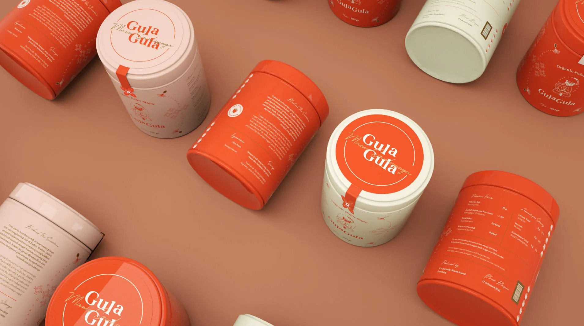 GulaGula typography and labels