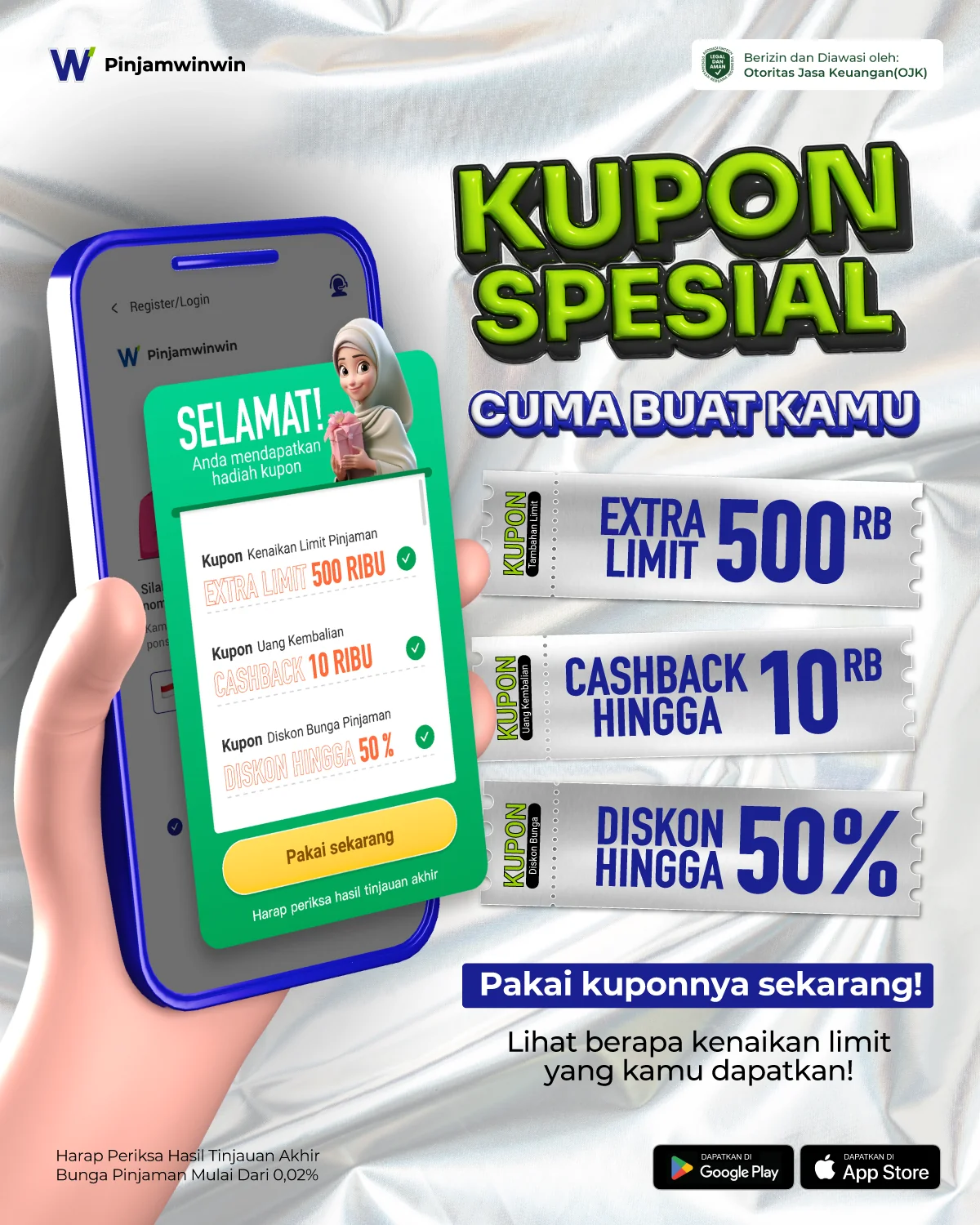 Kupon Spesial Cuma Buat Kamu — Pinjamwinwin Voucher Visual