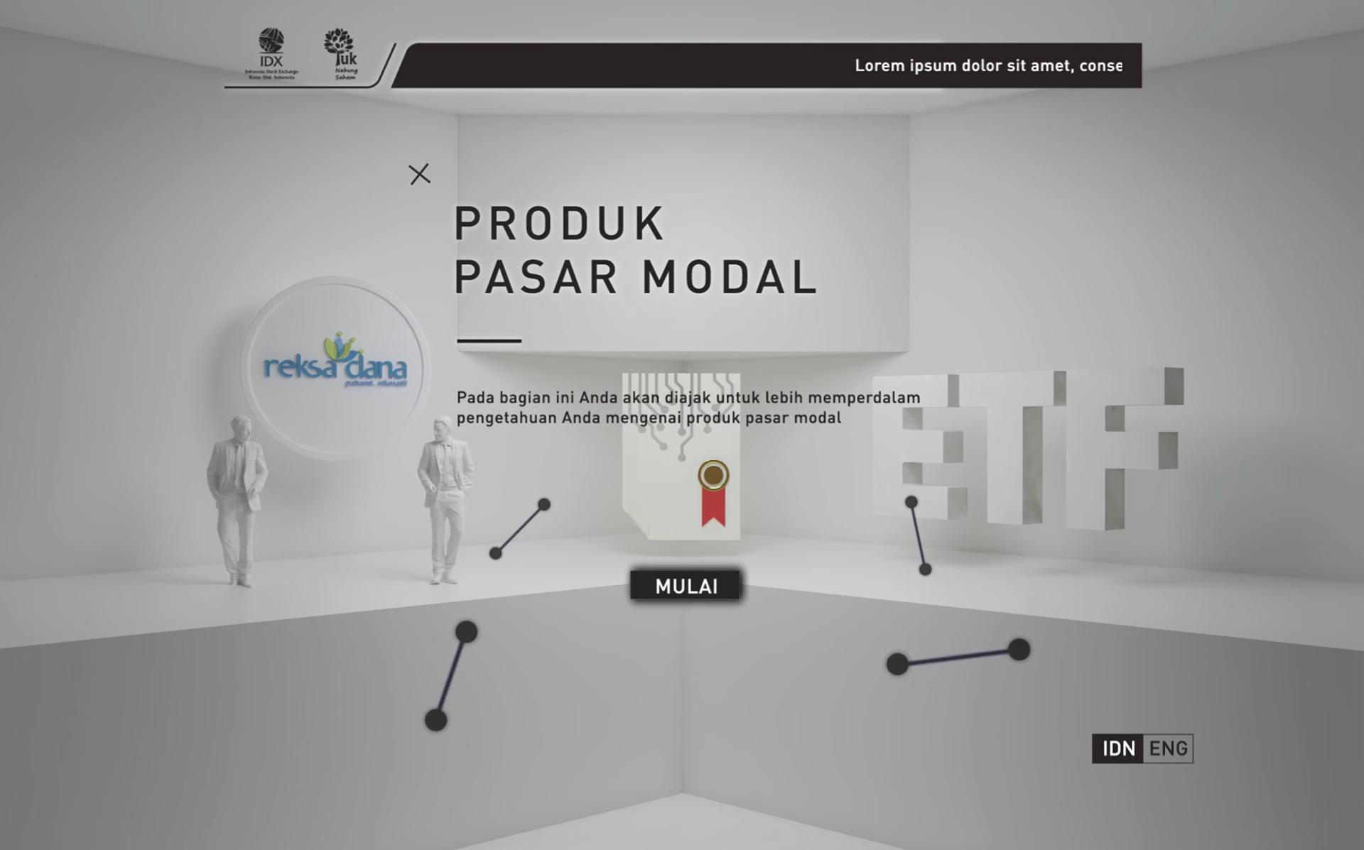 When the Indonesia Stock Exchange needed a gallery installation regular people wouldn't bounce off, I designed the interface that kept them tapping