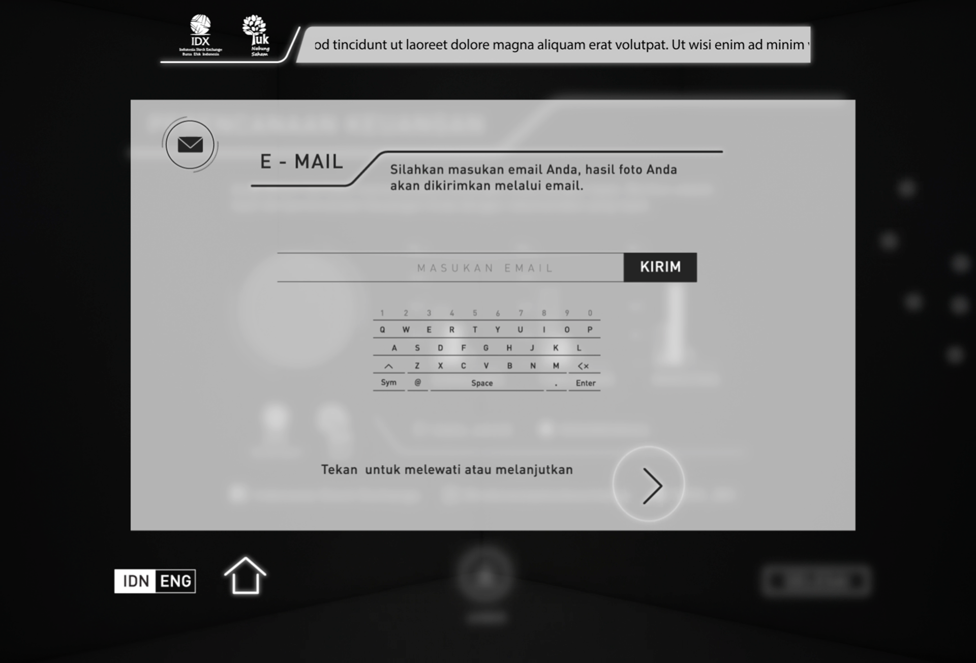 Galeri YNS interactive kiosk screen